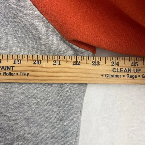 Disney Mickey Mouse Adult Zip Up Sweater Large Gray Orange Hooded Pockets - Picture 10 of 14